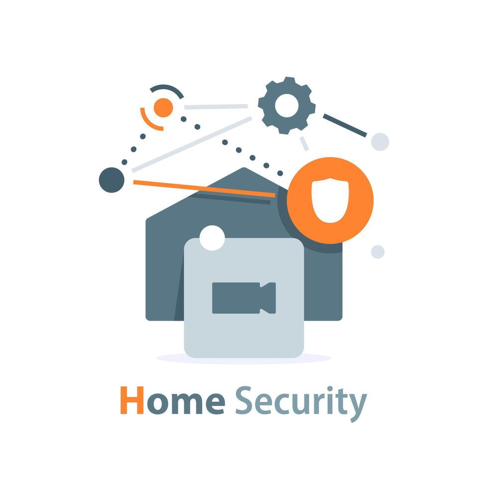 hogar seguridad, seguridad cámara, vigilancia cámara, monitoreo, la seguridad hogar proteccion sistema. fijo cctv vector