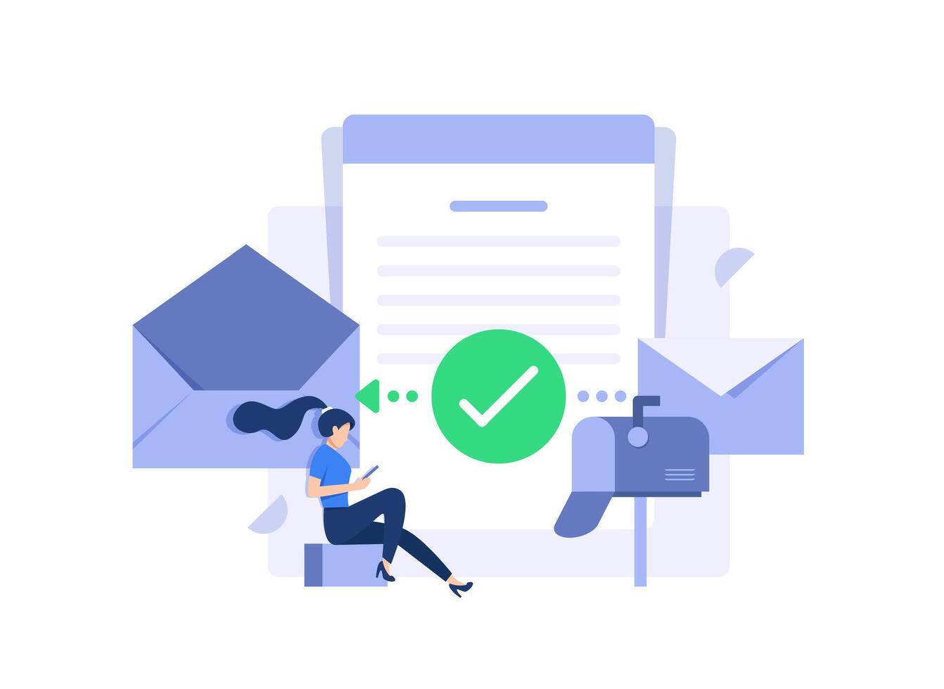 Email and messaging,Email marketing campaign,Working process, New email message vector