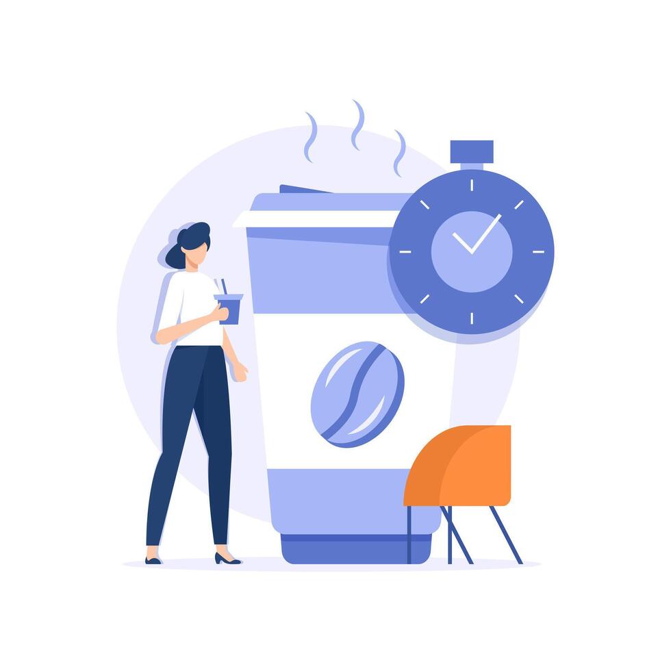 coffee break,Concept of office and home coffee break vector