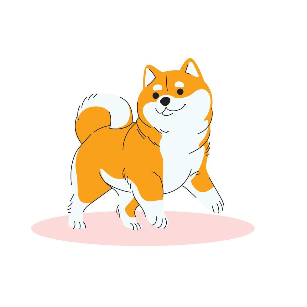 shiba inu perro saltando felizmente vector