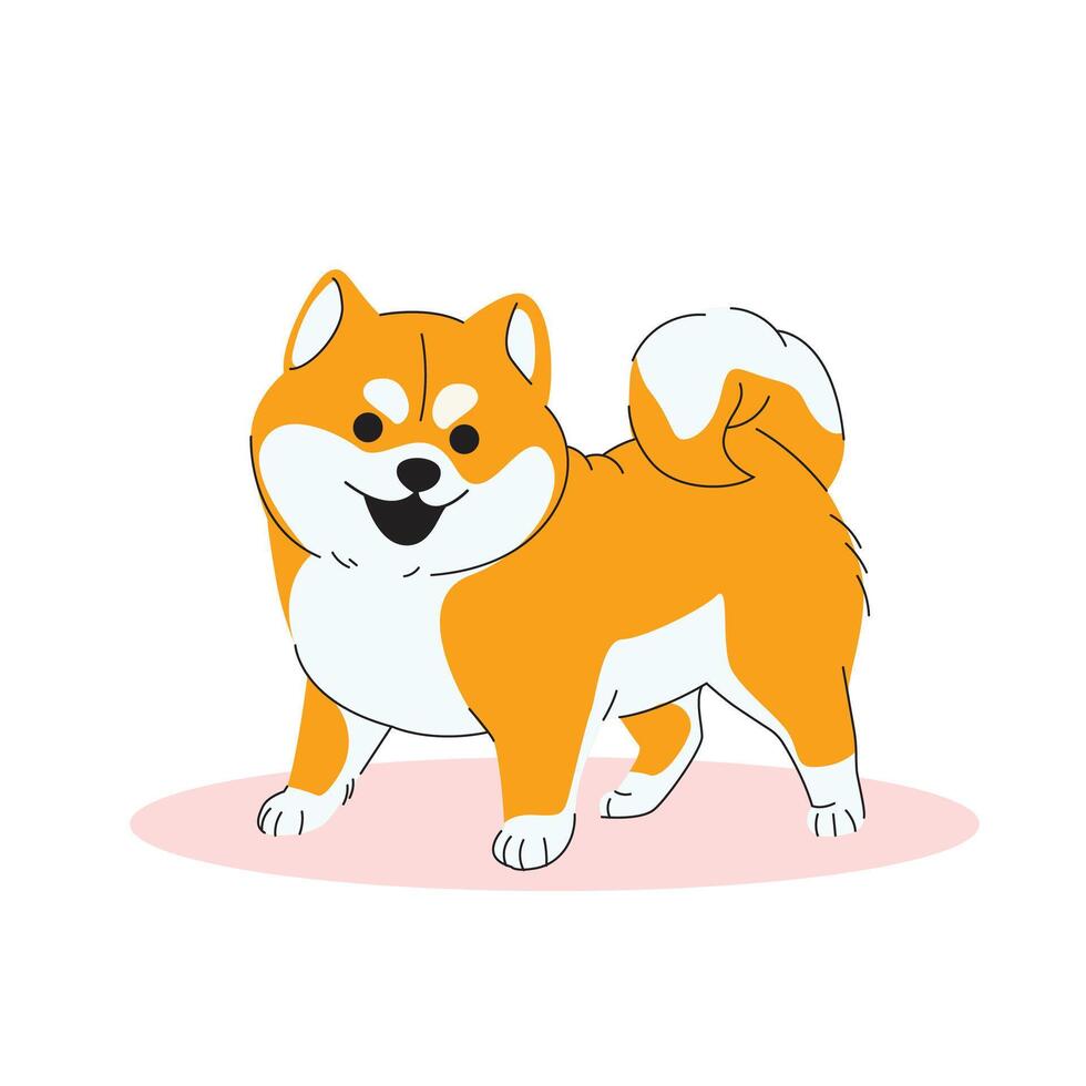 shiba inu perro contento cara vector