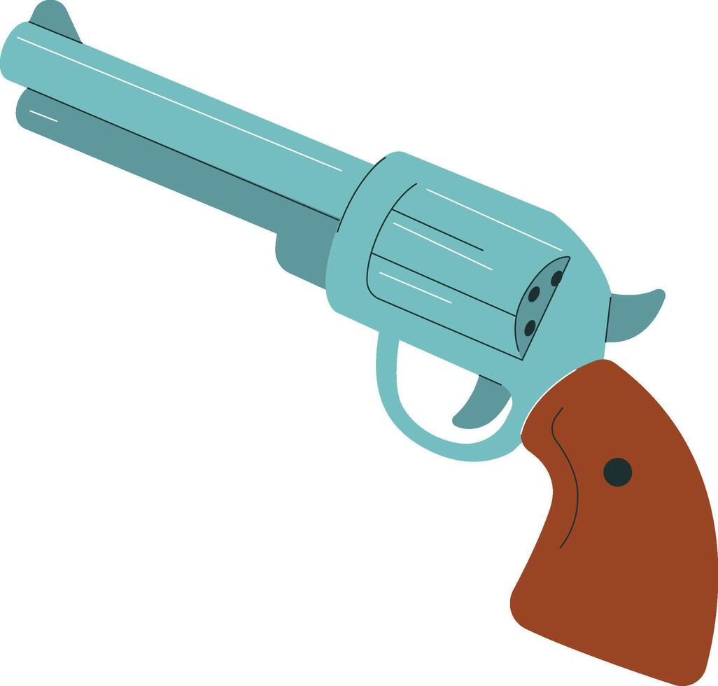 Revolver Gun Element Flat Concept Style vector