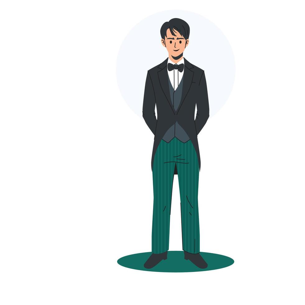 Parking Valet Hotel Staff Flat Concept Style vector