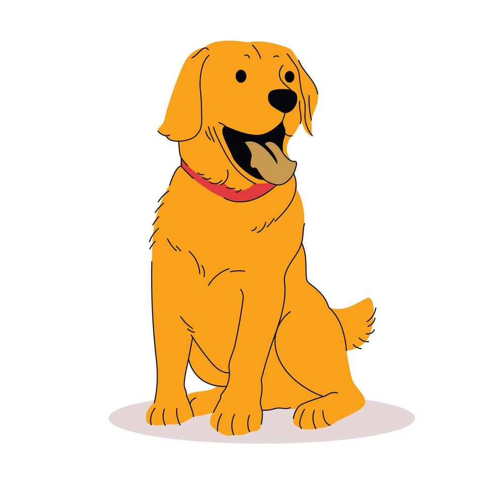 Golden Retriever Dog Illustration vector