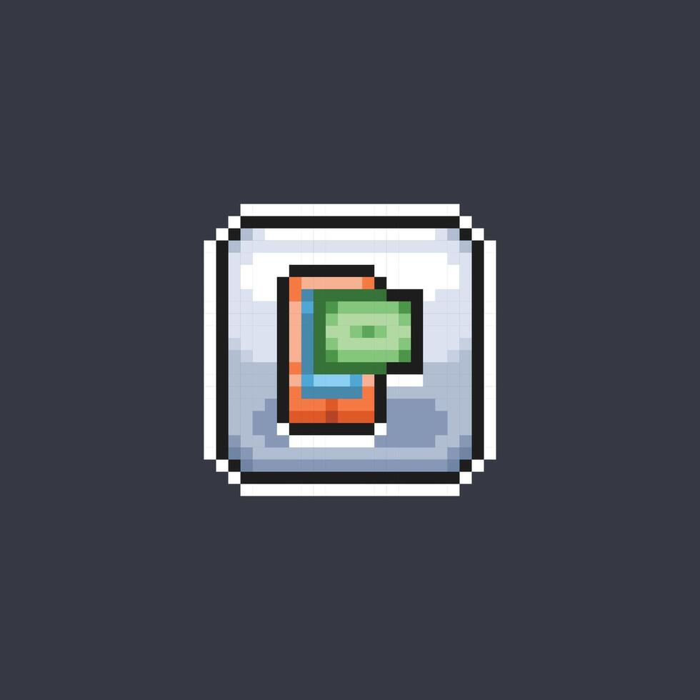 phone with money screen sign in pixel art style vector