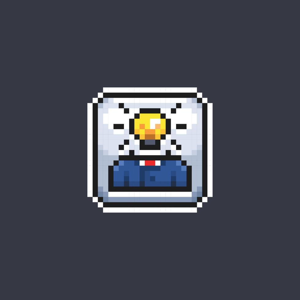 bulb head people sign in pixel art style vector
