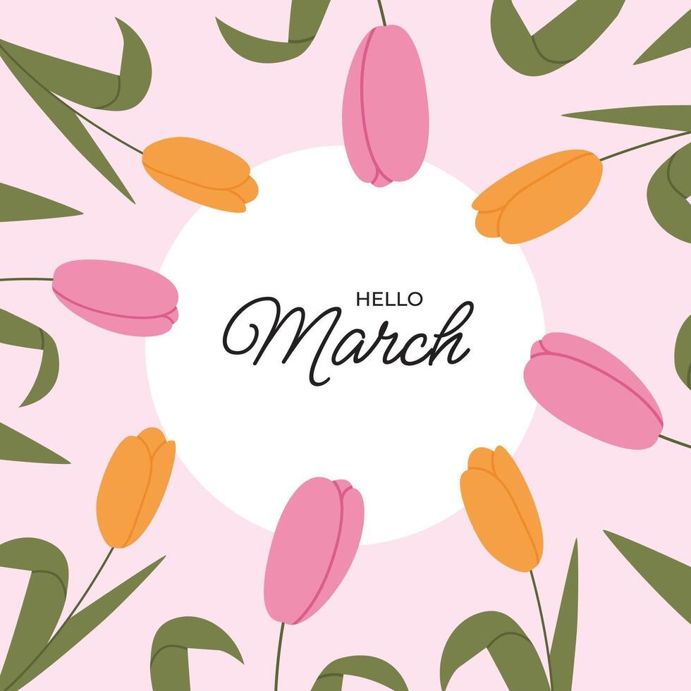Spring background with tulips vector