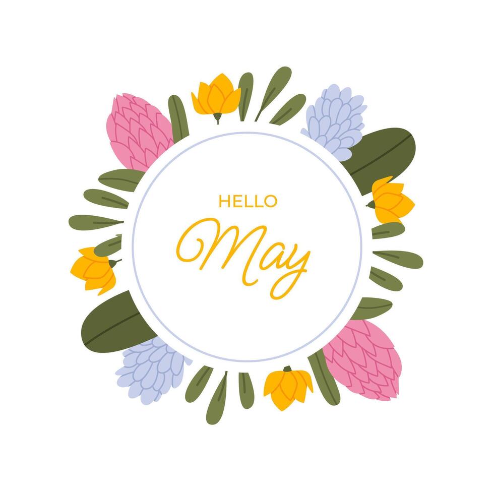 Floral spring design with flowers vector