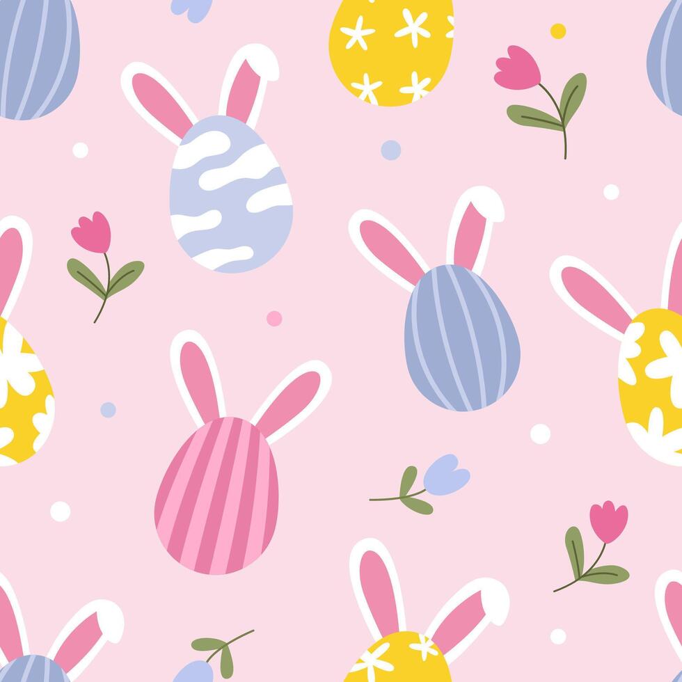Easter egg with bunny ears pattern vector