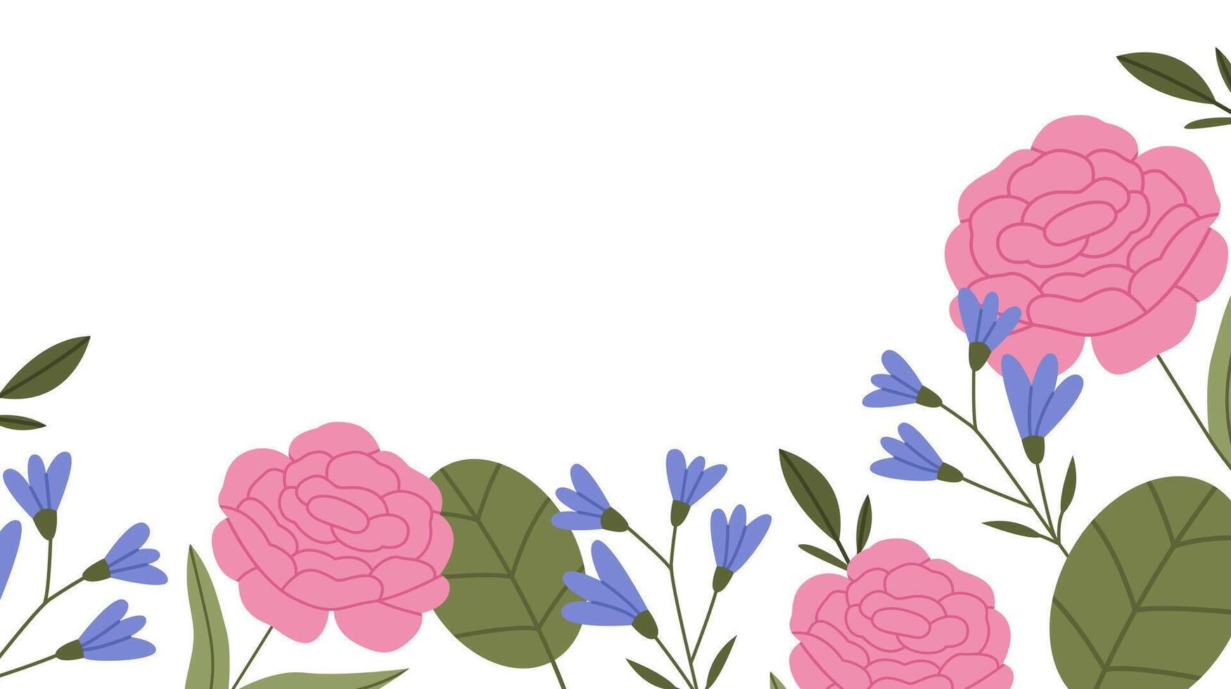 Horizontal floral background vector