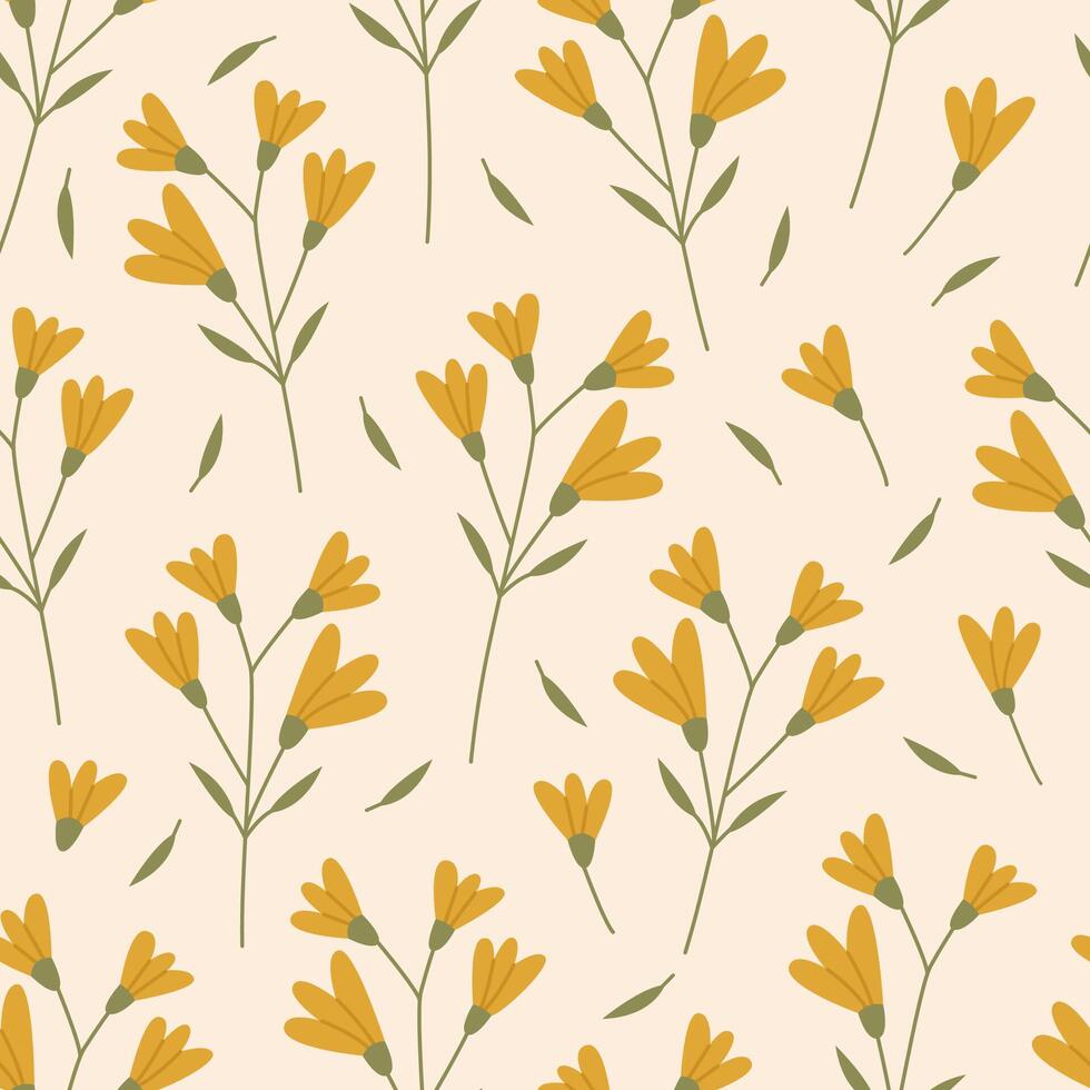 patrones sin fisuras con flores amarillas vector