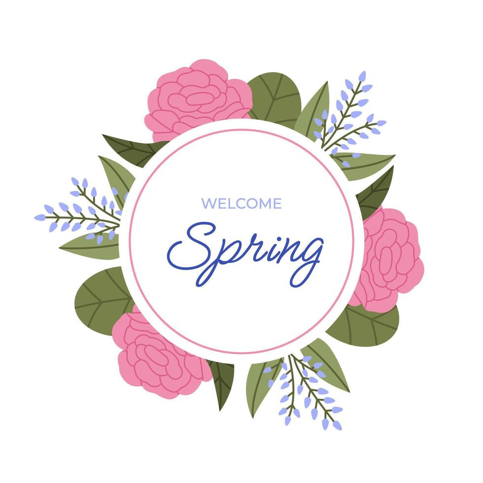 Floral spring design with rose flowers vector