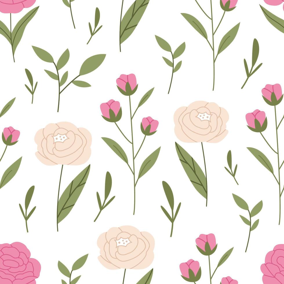 Beautiful roses seamless pattern vector