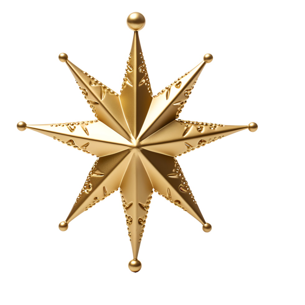 AI generated Golden star of Bethlehem   generative AI png