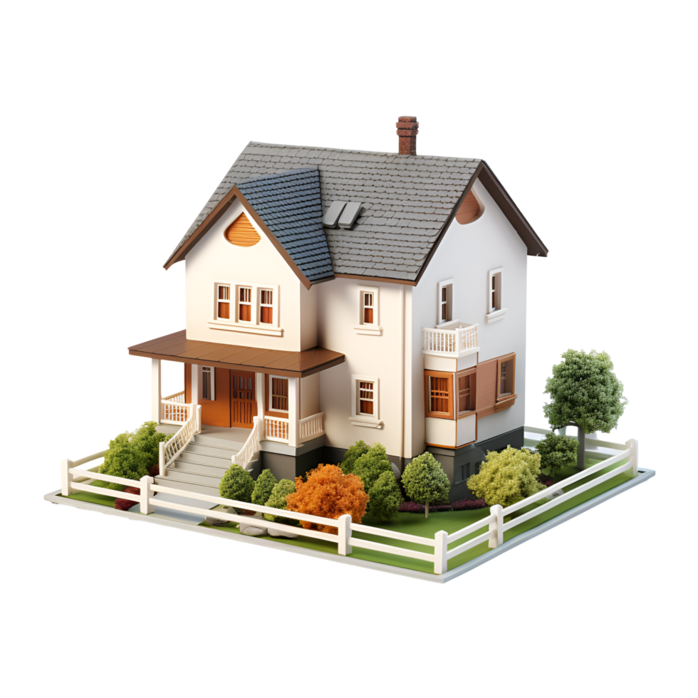 AI generated house model for real estate investment concept transparent background   generative AI png