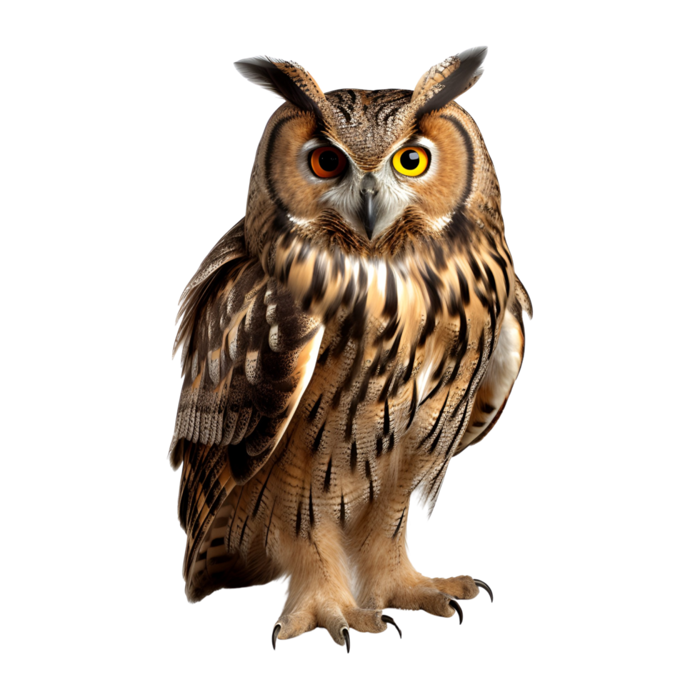 AI generated eagle owl  transparent background generative AI png