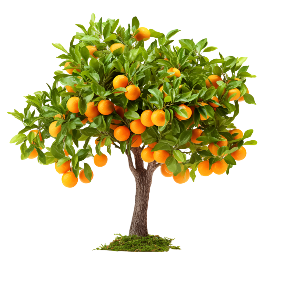 AI generated tree grapefruit orange    with    transparent background    generative AI png