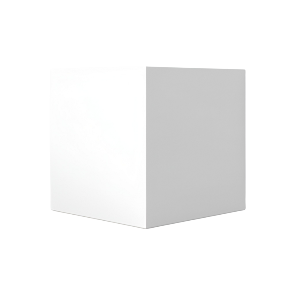 AI generated White cube blank box on transparent background generative AI png