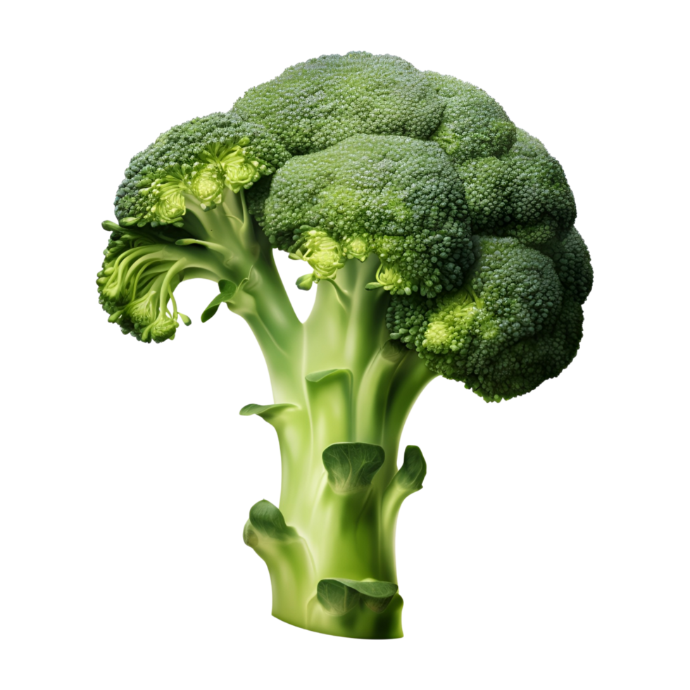 AI generated Broccoli Vegetable with legs isolated on transparent background  generative AI png