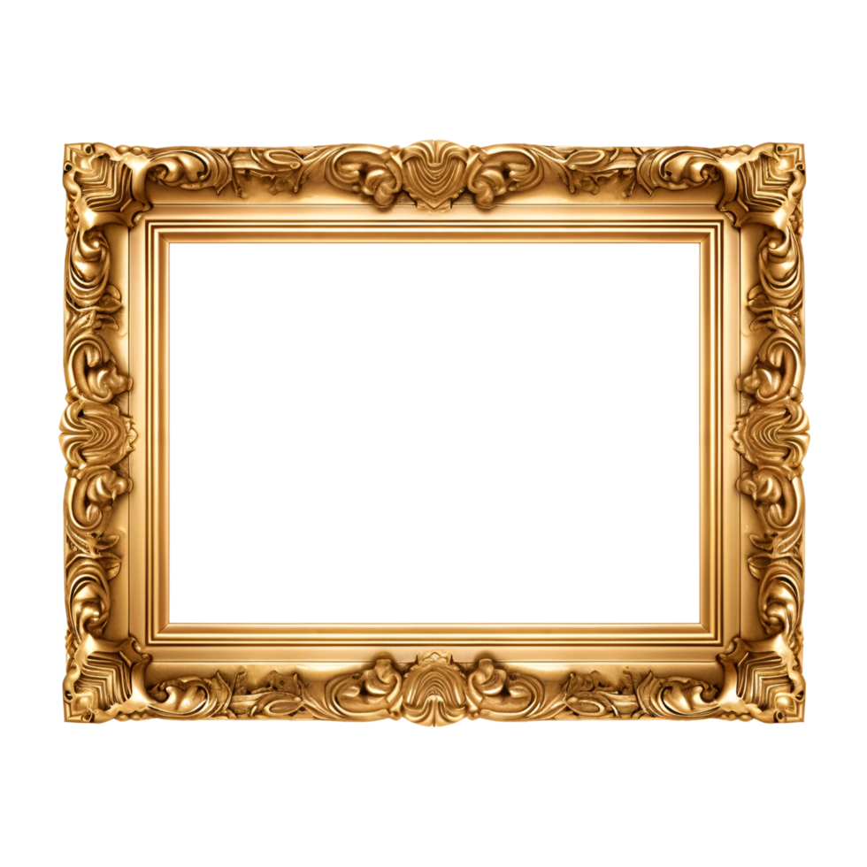 AI generated luxury frame picture  on transparent background generative AI png