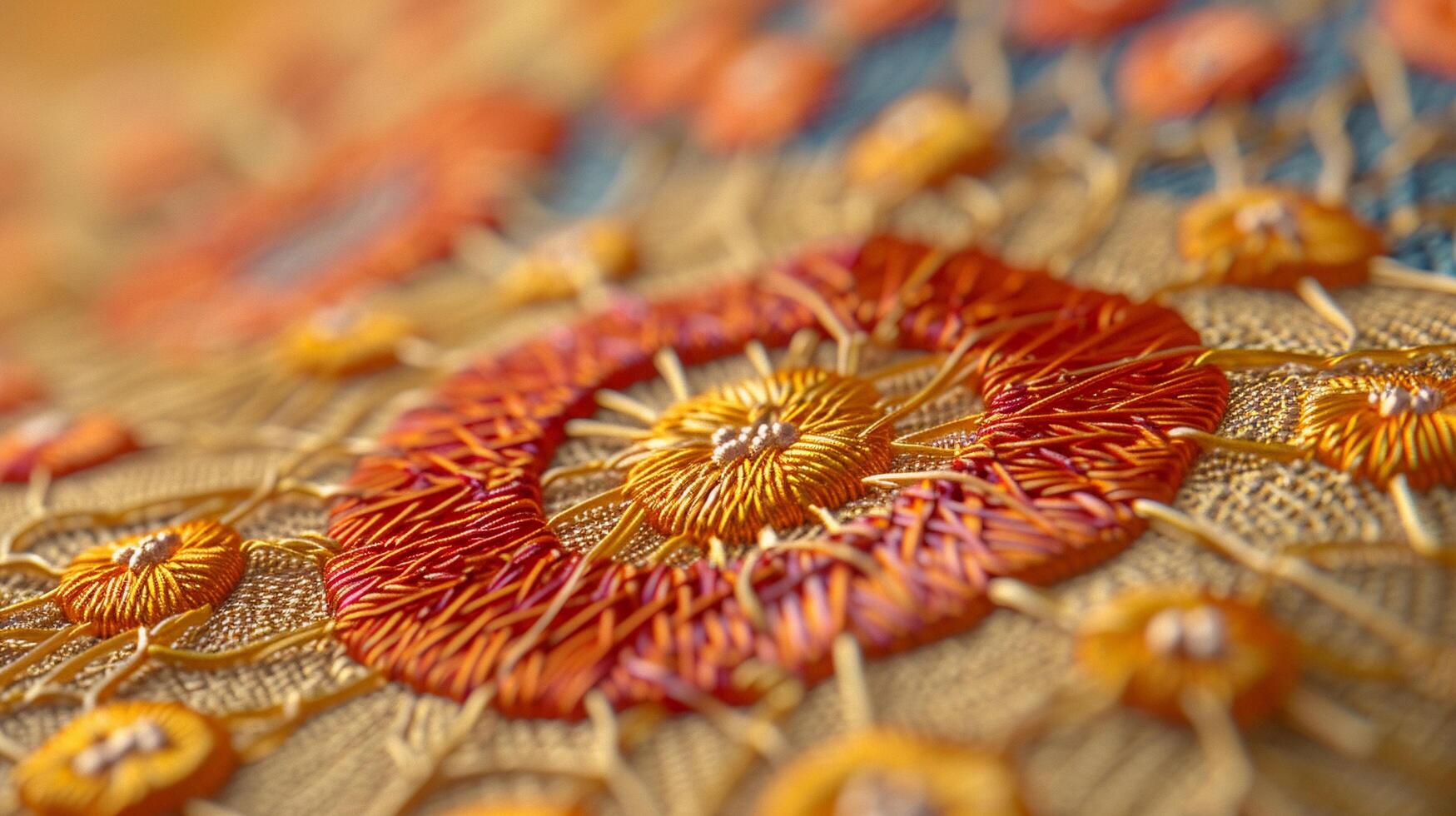 AI generated Embroidery Texture image, background image, generative AI photo