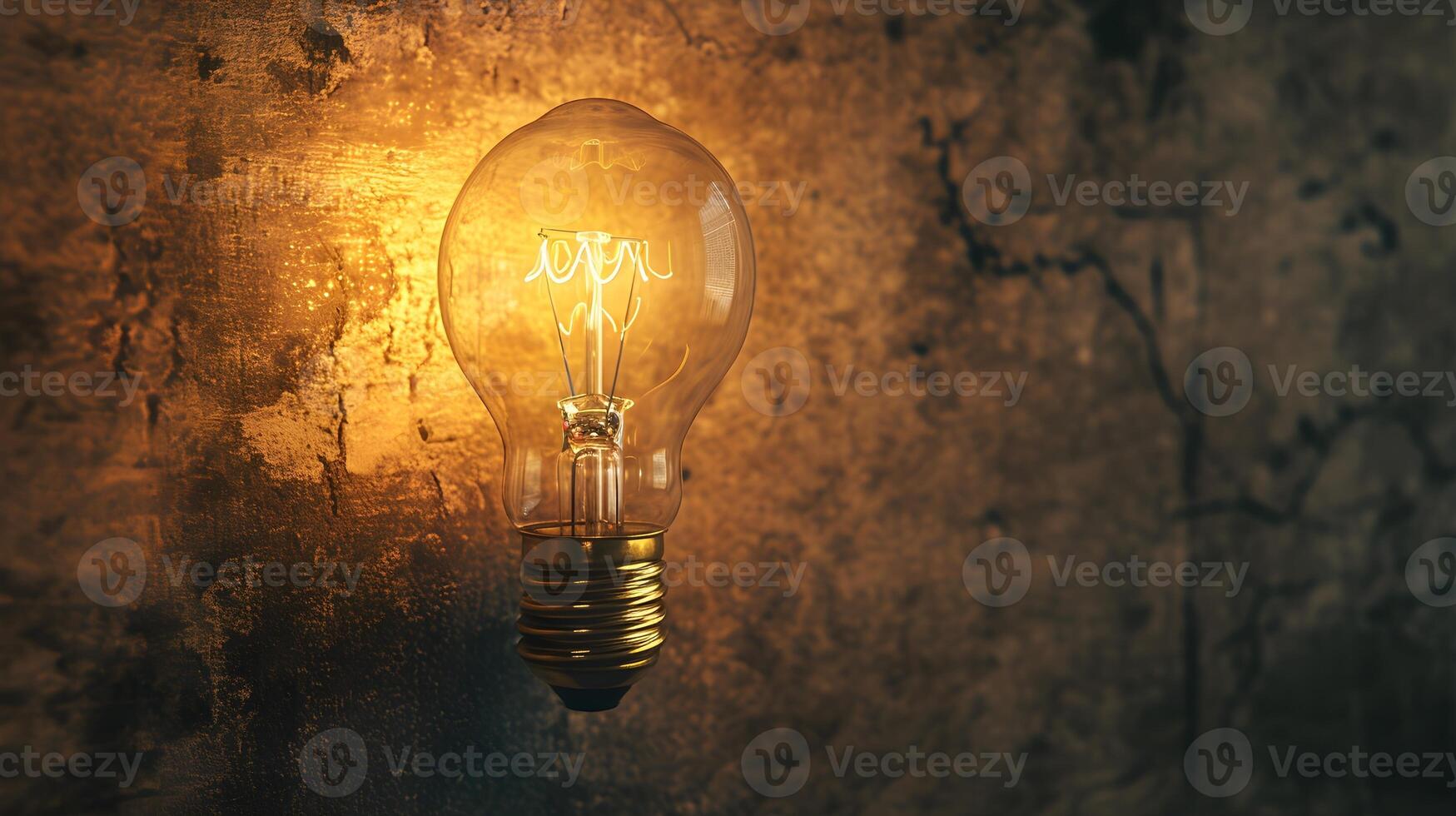 AI generated A light bulb against textured background with space for text, background image, generative AI photo