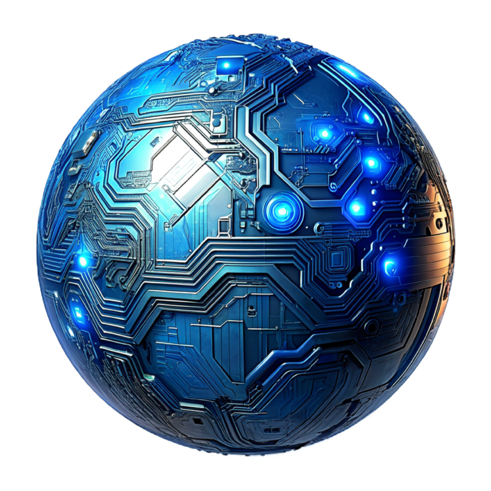 AI generated 3D world global network digital technology png