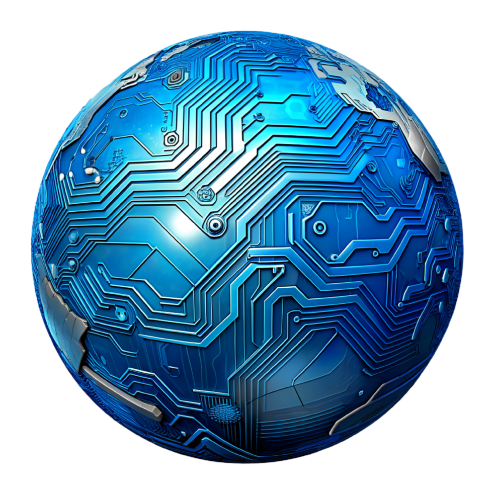 AI generated 3D world global network digital technology png