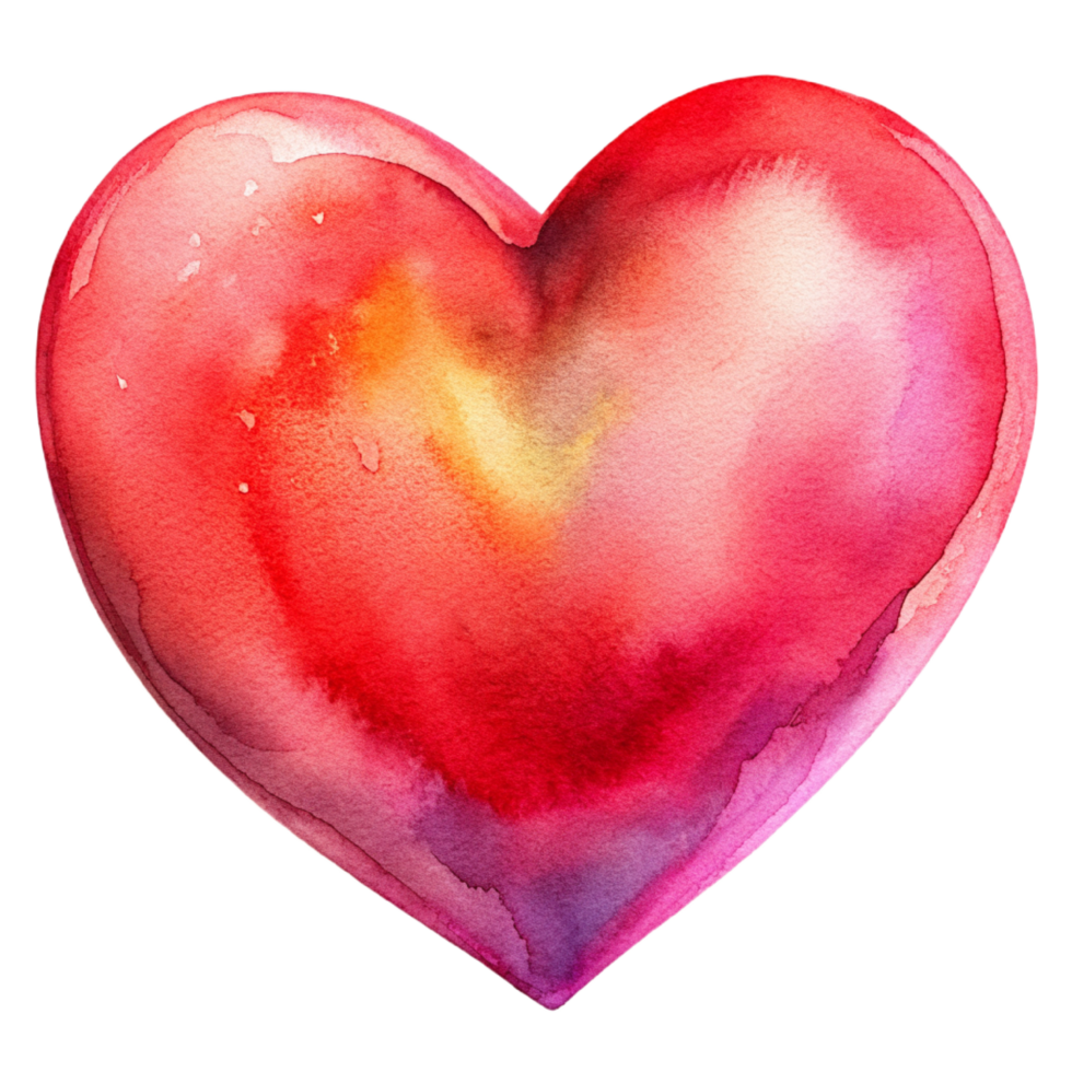 AI generated heart shape watercolor png