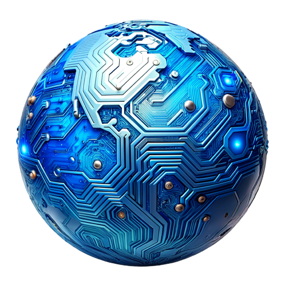 AI generated 3D world global network digital technology png