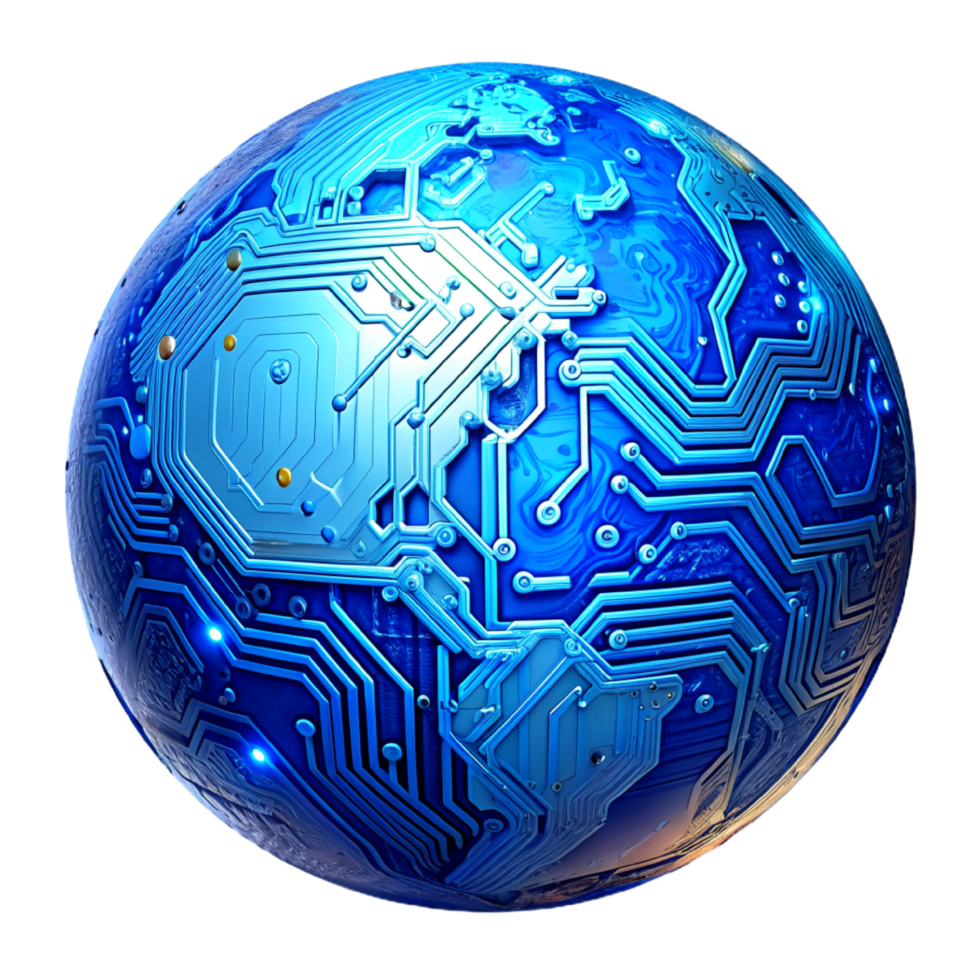 AI generated 3D world global network digital technology png