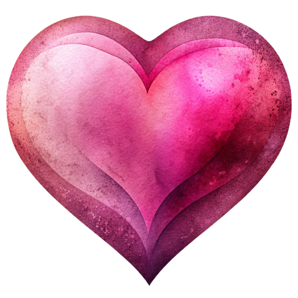 AI generated heart shape watercolor png