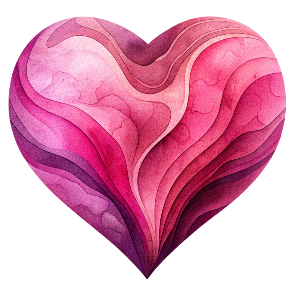AI generated heart shape watercolor png