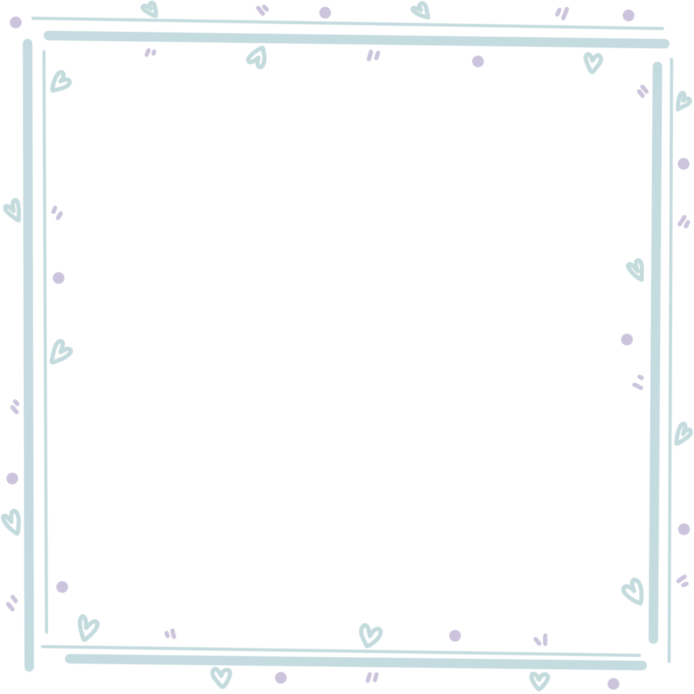 Cute doodle in pastel color frame png