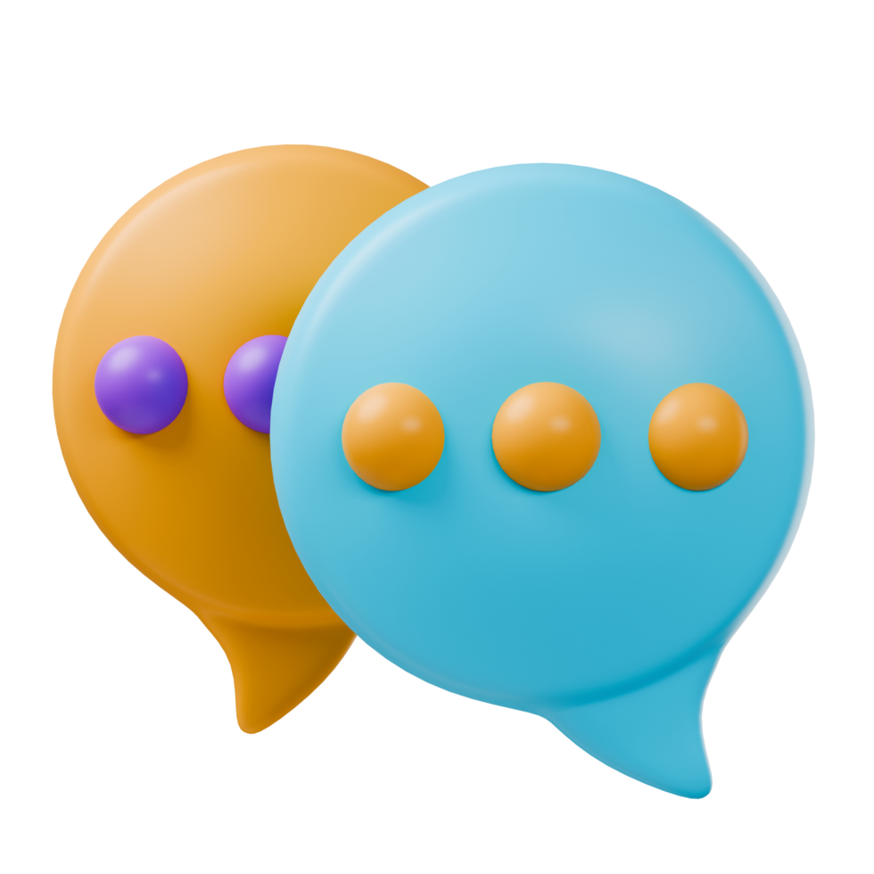 Bubble chat communicate pastel color 3d render png