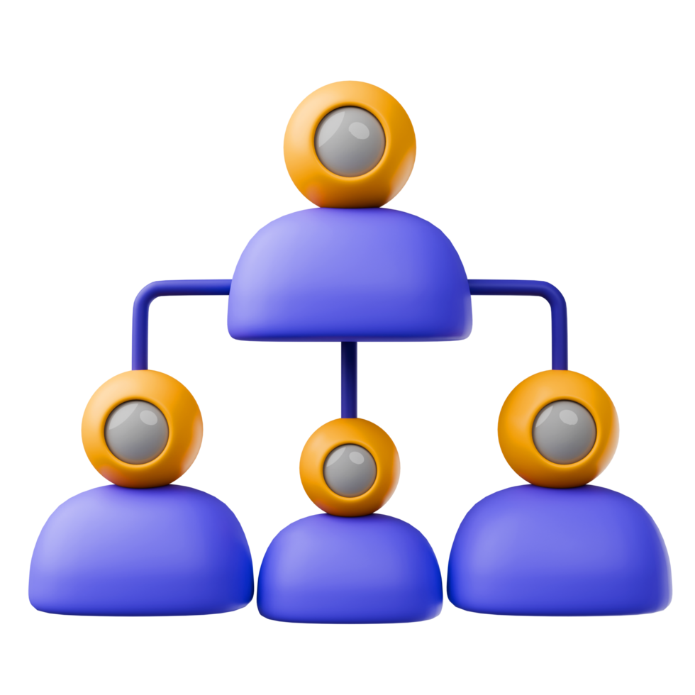 Organizational chart 3d render png