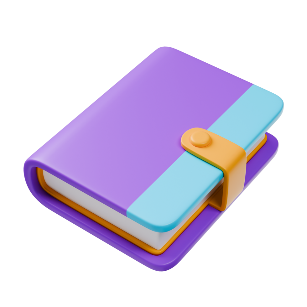 Book knowledge pastel color 3d render png