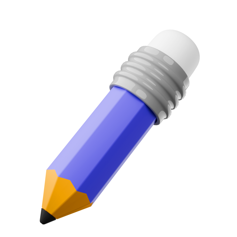 Short Pencil 3d render png