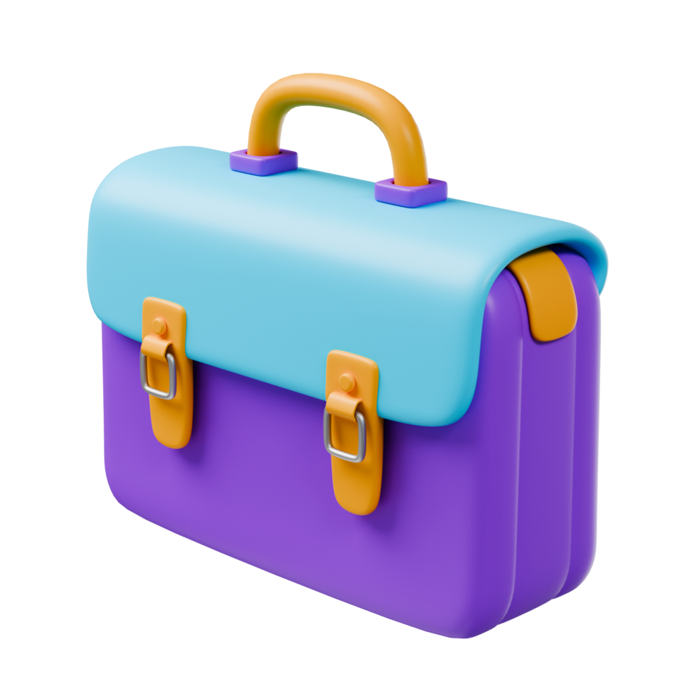 Briefcase business pastel color 3d render png
