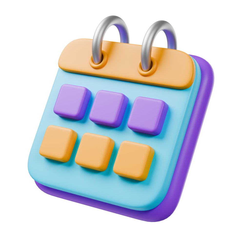 calendrier planificateur pastel Couleur 3d rendre png