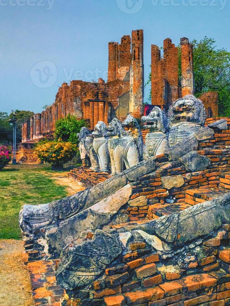 Wat thammikarat temple, Unesco World Heritage, in Ayutthaya, Thailand photo