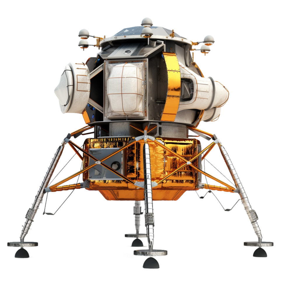 AI generated Generative AI Lunar Lander Apollo module on transparent AI generated Generative AI Lunar Lander Apollo module on transparent