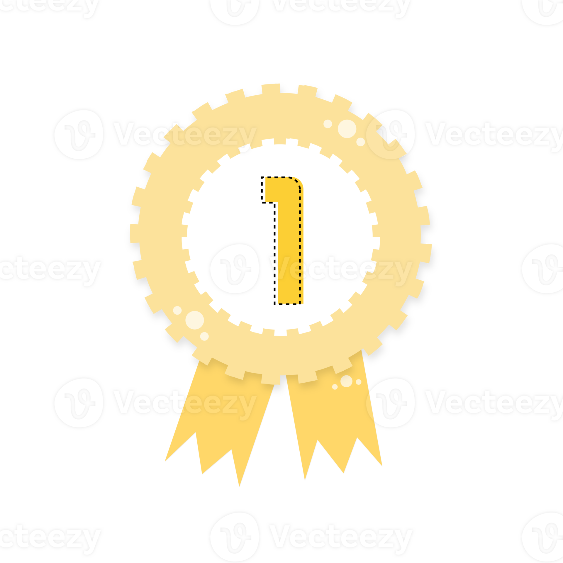 Yellow award certificate, Award with ribbons, gold silver bronze medal