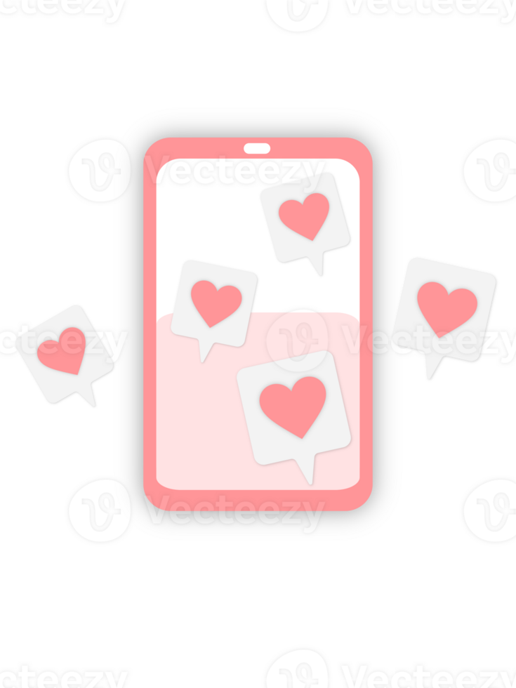 3 d rendering of speech bubble with love icons sending love delivery png