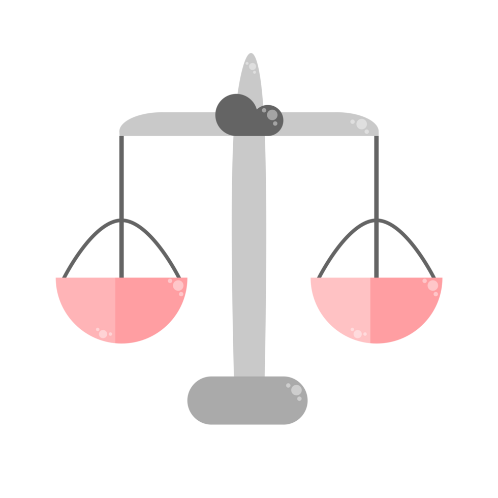 scales of justice and law weight lifting equipment icon. illustration png
