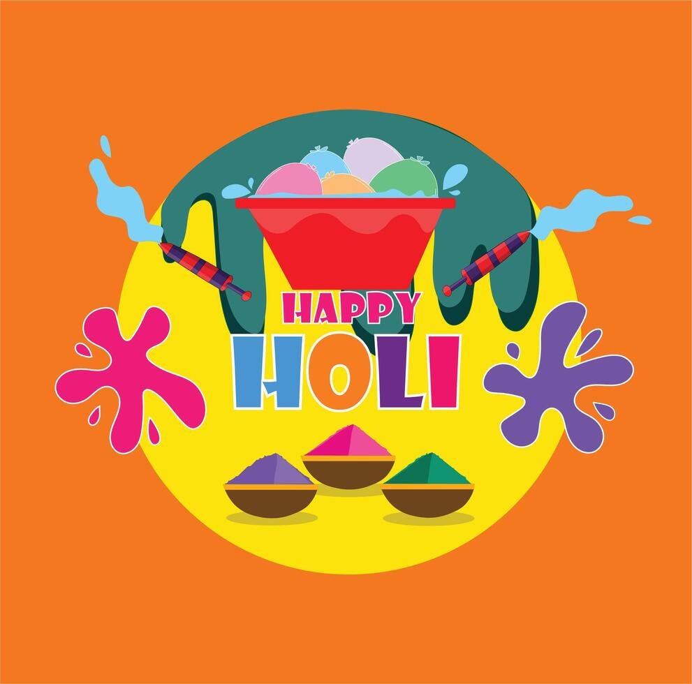 Hindu Festival Holi Poster Illustration vector
