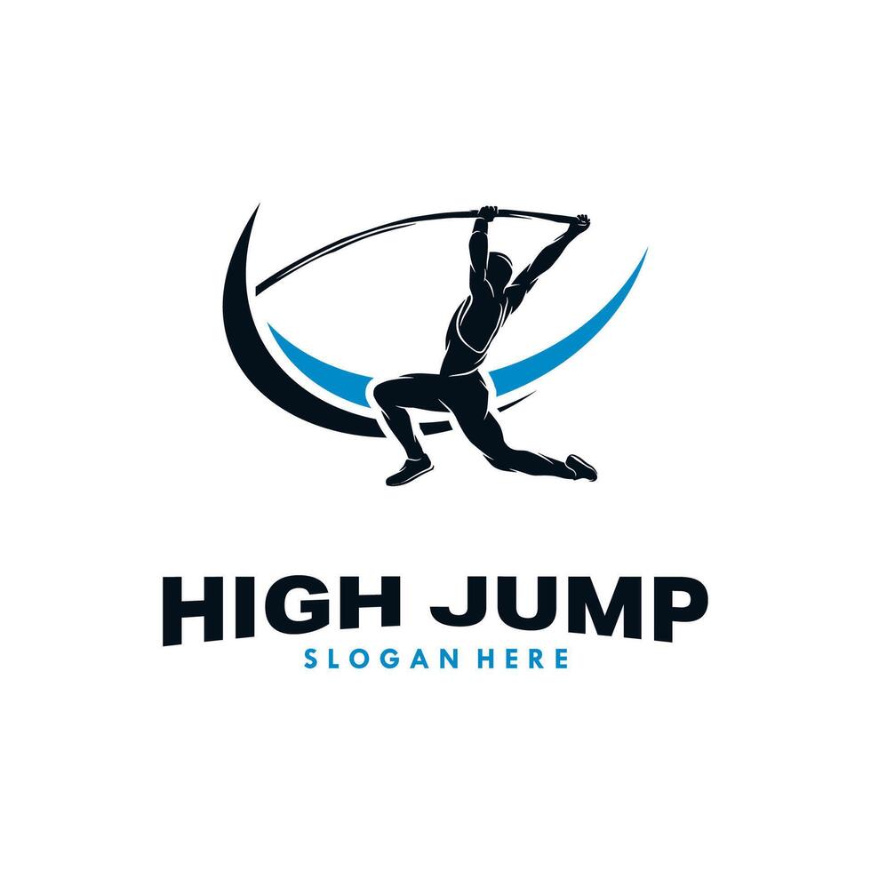 High Jump vector logo design template