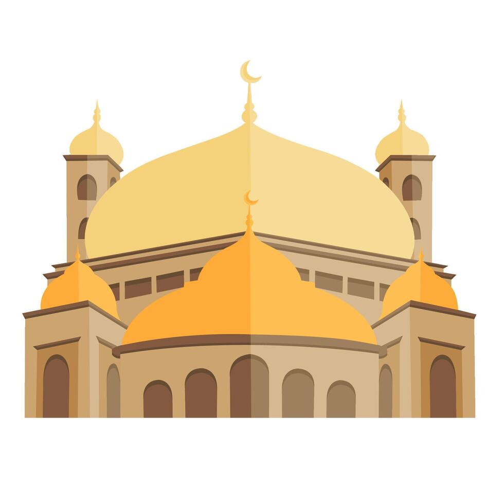 Modern Islamic Building with Flat Style Vector Design