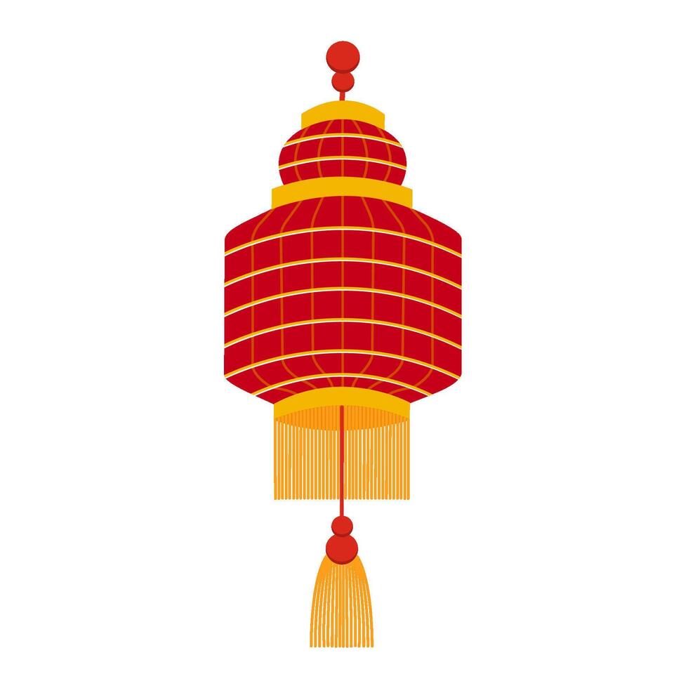 plano diseño estilo chino linterna ilustración vector