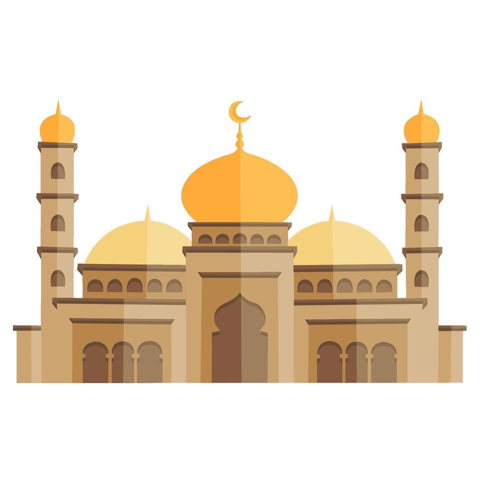 Ramadan Kareem Prayer and Mosque in Hand Drawn Style Vector